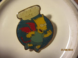The Simpsons 1990 Bart Simspion Go For It Dude 1 1/4 Cloisonne Style Metal Pin