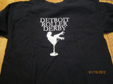 Detroit Roller Derby Logo Black T Shirt XL