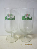 Grolsch Holland Beer Set Of Two Stemmed 0.25ltr Glasses Diuch