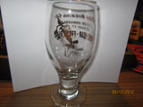 King Brewing Pontiac Michigan 1 Year Anniversary Stemmed Glass Beer 1996