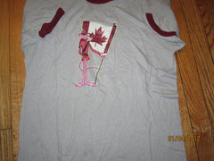 Pink Panther With Canadian Flag Vintage 80's Ringer T Shirt Large