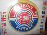 Detroit Pistons Old Logo 3 1/2" Pin Mint On Card