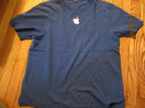 Apple Embroidered Logo Blue T Shirt Large