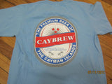 Caybrew Cayman Islands Beer Logo Lite Blue T Shirt Medium