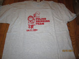 Polish Beer Drinking Team Grey T Shirt XXL New W/Tag
