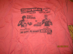 Rocky Balboa vs Ivan Drago Fight Card Pink T Shirt XL Vintage Fit