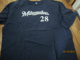 Milwaukee Brewers #28 Prince Fielder T Shirt XXXL Detroit Tigers