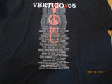 U2 2005 Vertigo Tour Black T Shirt XXL Vintage Fit