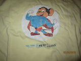 Mighty Mouse Vintage Logo Yellow T Shirt Large Aces & Eights