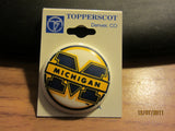 Michigan Wolverines Logo Round Plastic Pin New Old Shelf Stock