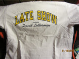 Late Show With David Letterman Logo White T Shirt Large