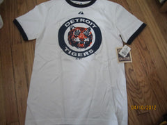 Detroit Tigers Old Logo Ringer T Shirt Small New W/Tag