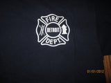 Detroit Fire Department Logo Navy T Shirt Large