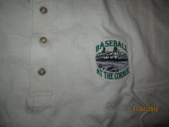 Detroit Tigers Tiger Stadium Embroidered Logo 3 Button Shirt Medium New W/Tag