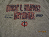 Minnesota Twins Hubert H Humphrey Metrodome Grey T Shirt XL