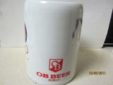 OB Beer S Korea 1988 Summer Olympics 0.5ltr Ceramic Beer Stein Pongsan Mask Dance
