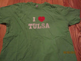 Tulsa Oklahoma I Heart Tulsa Green T Shirt XL Vintage Fit