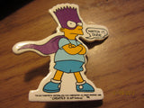 The Simpsons Bart Simpson Watch It Dude 2 1/4 Inch Cardboard Pin 1990