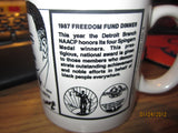 NAACP 1987 Freedom Fund Dinner Coffee Mug Coleman Young Rosa Parks Dertroit