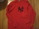 New York Yankees Logo Red Long Sleeve Shirt Large Nike