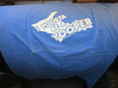Vintage 1991 I Yoosta Be A Yooper Logo Blue T Shirt XL Michigan