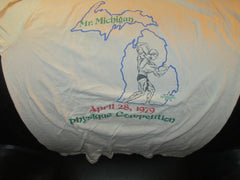 Vintage 1979 MR MICHIGAN Physique Competiton REDFORD T SHirt Large RARE!