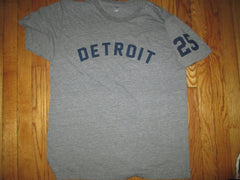 1968 Tigers #25 Norm Cash Road Jersey T Shirt World Series Champions AA Tri Blend