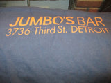 JUMBO'S BAR Cass Corridor Detroit Logo Blue T Shirt XXL American Apparel
