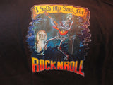 Vintsage 70's I SOLD MY SOUL TO ROCK N' ROLL Iron ON Black T Shirt Large