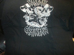 NASSAU CHAINSAW Logo Black T Shirt XL New York Metal
