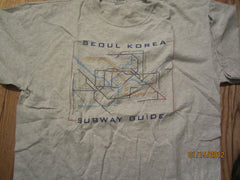 Seoul South Korea Subway Map Grey T Shirt XL
