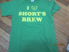 Shorts Brewery "I Love Short's Beer" Green T Shirt Small Michigan