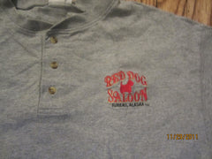 Red Dog Saloon Juneau Alaska Logo 3 Button T Shirt Large Beer