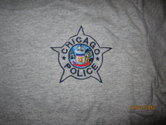 Chicago Police Embroidered Logo Grey T Shirt Small