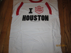 Lone Star Beer I Love Houston Ringer T Shirt Medium Texas
