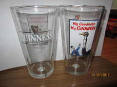 Guinness Ostrich & Policeman Vintage Ad Poster Pint Glass Ireland Beer Stout Irish