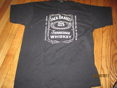 Jack Daniels Label Logo Vintage Black T Shirt XL