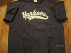 New York Yankees Script Logo Ringer T Shirt XXL