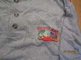 South Park Embroidered Logo Long Sleeve 3 Button Shirt Large