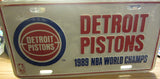 Detroit Pistons 1989 NBA World Champs Metal License Plate Sealed