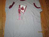 Pink Panther With Canadian Flag Vintage 80's Ringer T Shirt Large