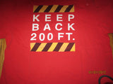 FDNY Keep Back 500 Feet Red T Shirt Medium Fire Dept New York