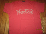 Norton Motorcycles Logo Vintage Fit Raspberry T Shirt Medium
