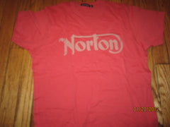 Norton Motorcycles Logo Vintage Fit Raspberry T Shirt Medium