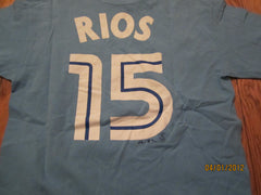 Toronto Blue Jays Throwback #15 Alex Rios T Shirt Medium