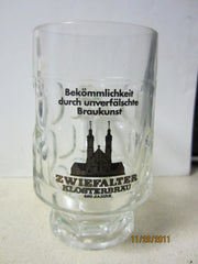 Zwiefalter Klosterbrau 400th Year 0.2ltr German Glass Beer Stein