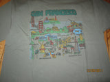 San Francisco Points Of Interest Cartoon T Shirt XL