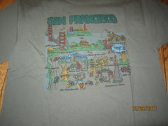 San Francisco Points Of Interest Cartoon T Shirt XL