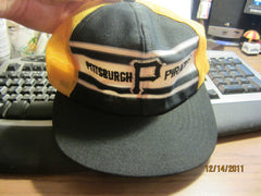 Pittsburgh Pirates Vintage Racing Stripe Style Mesh Trucker Snapback Hat