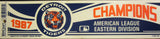 Detroit Tigers 1987 American League East Champs Bumper Sticker